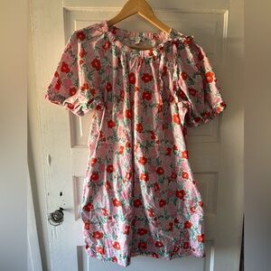 Free Assembly Chic Tie Neck Floral Blouse Dress